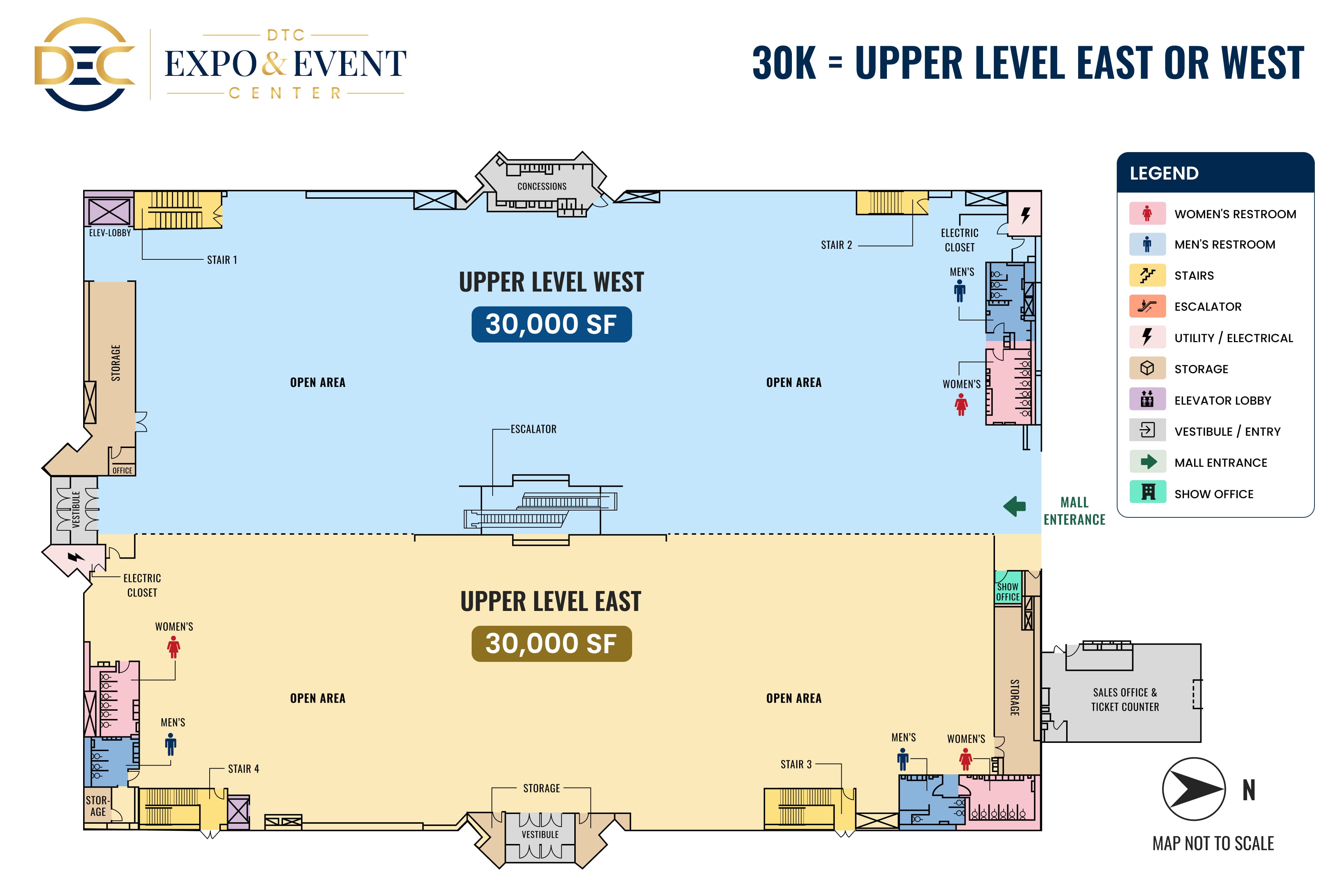 30K configuration — Upper Level East or West