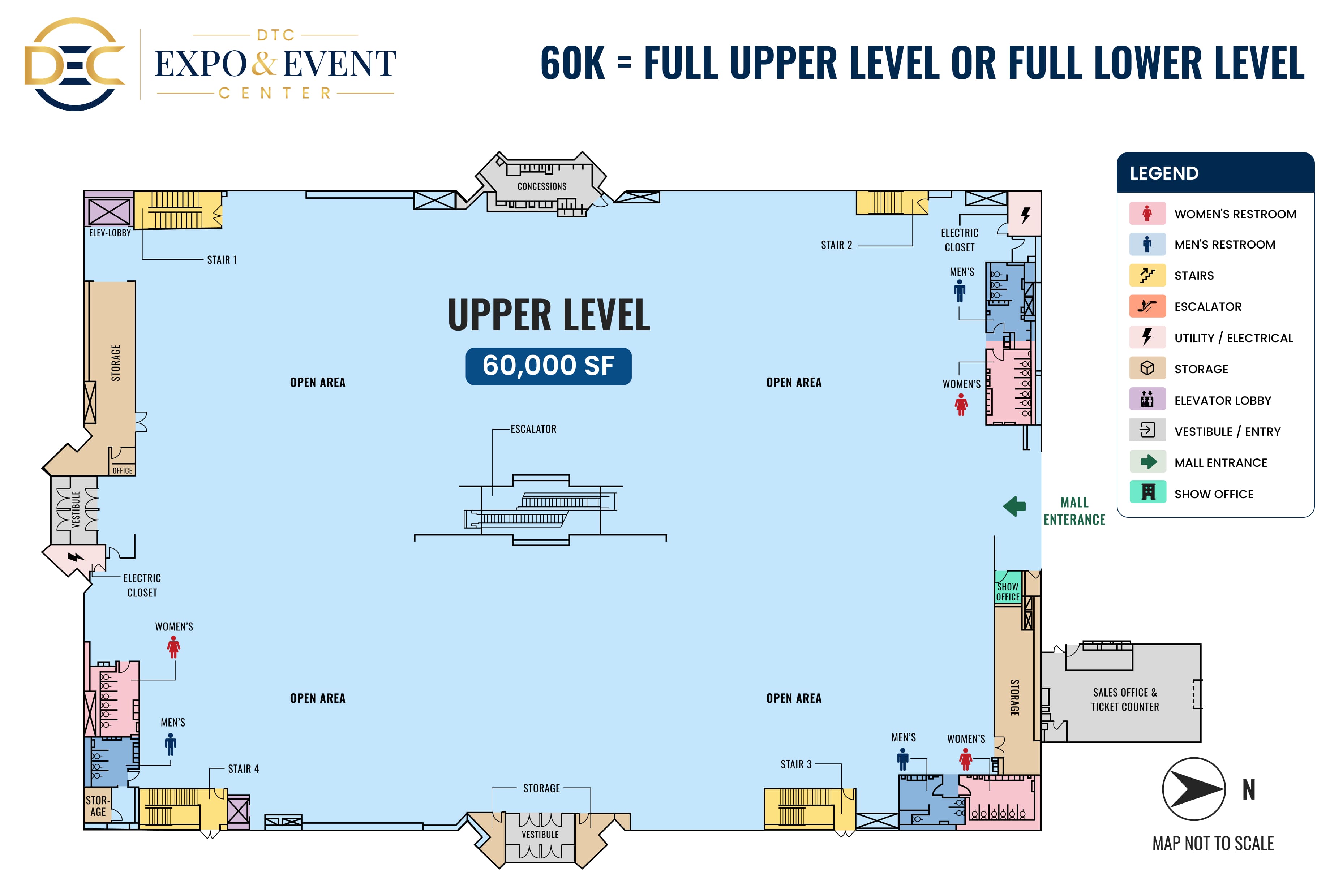 60K configuration — Full Upper Level or Full Lower Level